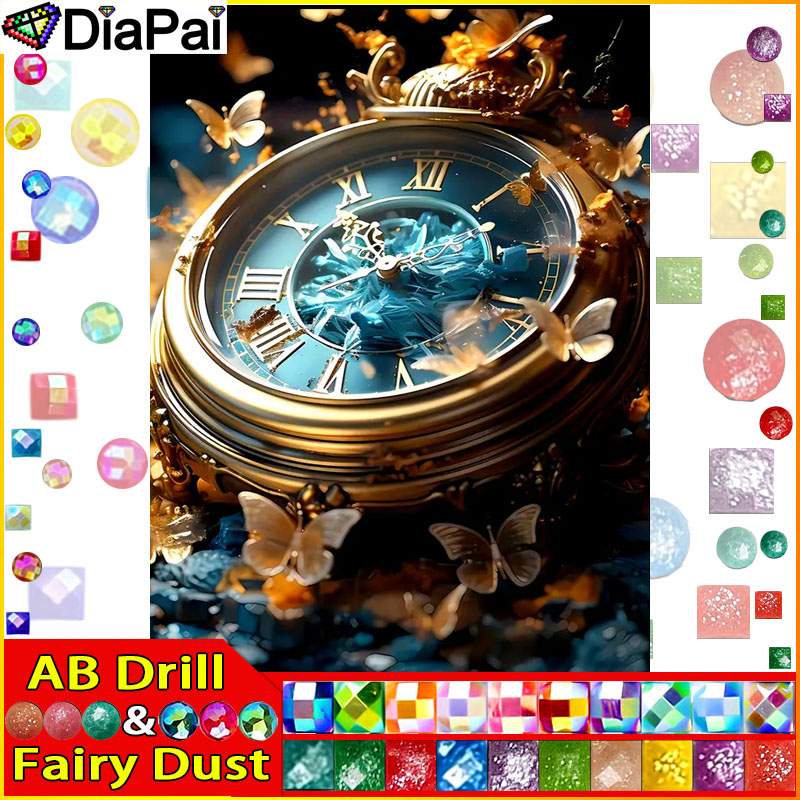 Resin Art Clock - DiaPai 요정 먼지 AB 다이아몬드 페인팅