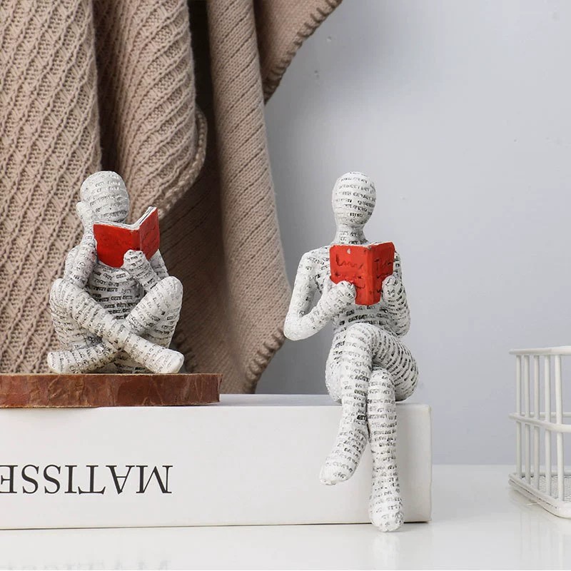 Resin Art Gift For Anniversary - 1pc 창의적인 독서용 종이펄프 여성 사상가