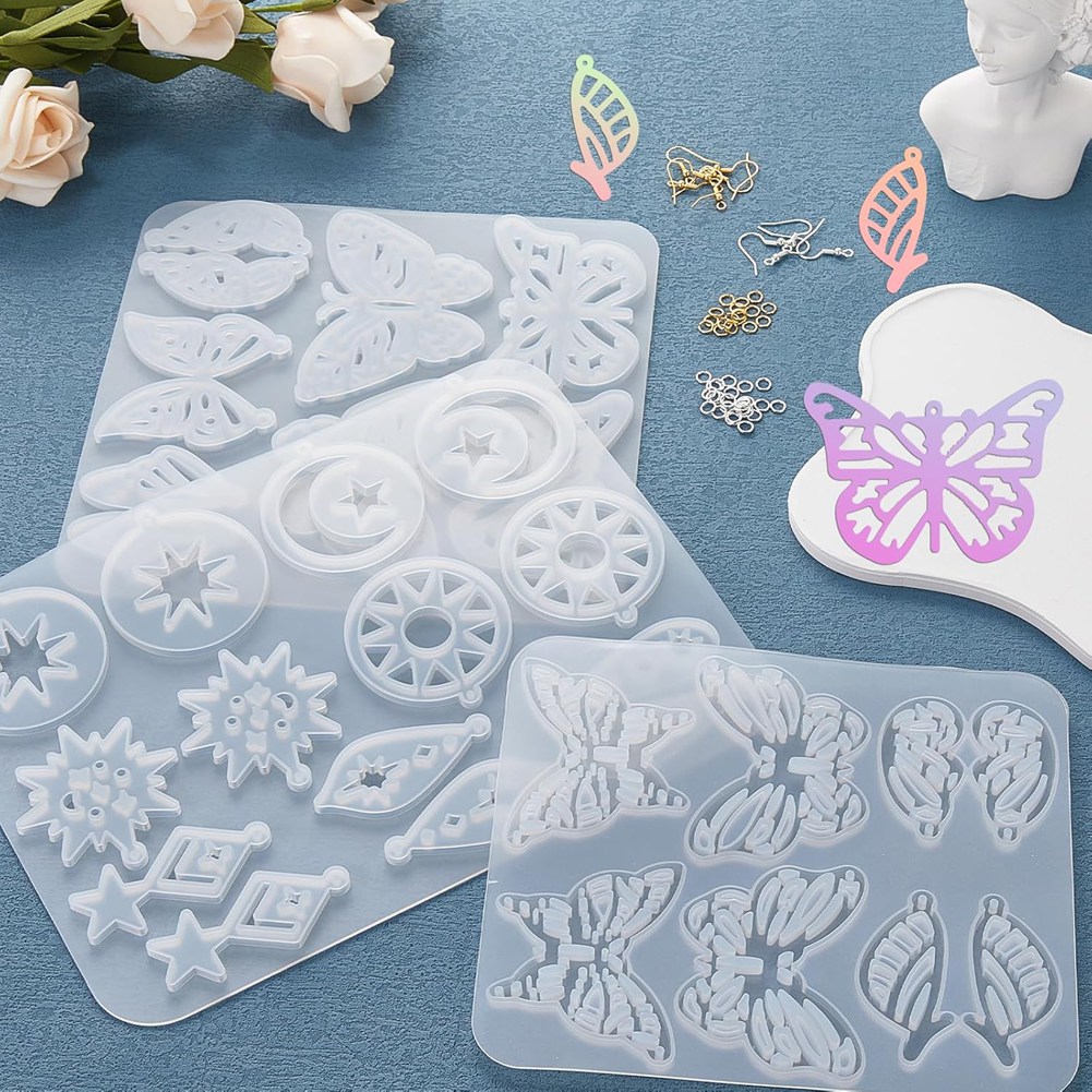 Resin Art Earrings Kit - A95D-143Pcs 수지 귀걸이 몰드 키트 실리콘