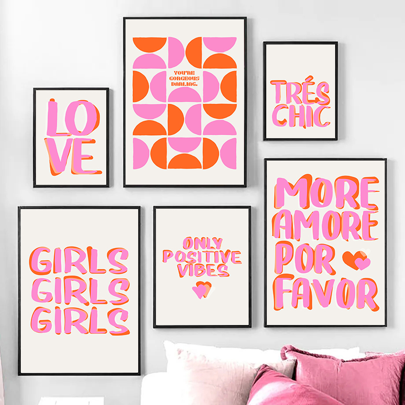 Resin Art Quotes - 북유럽 스타일 긍정적인 분위기 소녀 핑크