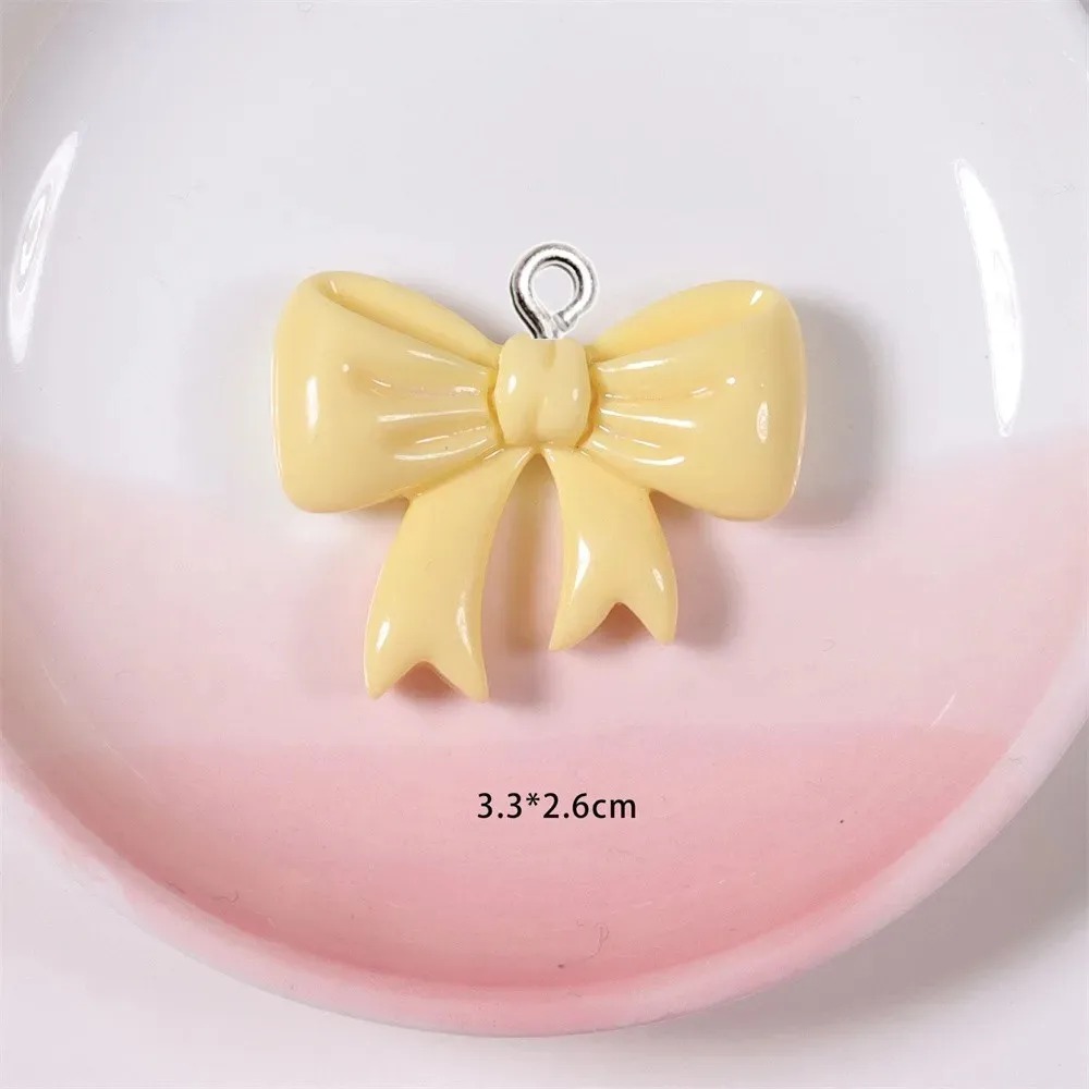 10 조각 캔디 컬러 보우 수지 참 수제 장식품 여성  - Resin Art Keychain 리뷰 및 가격