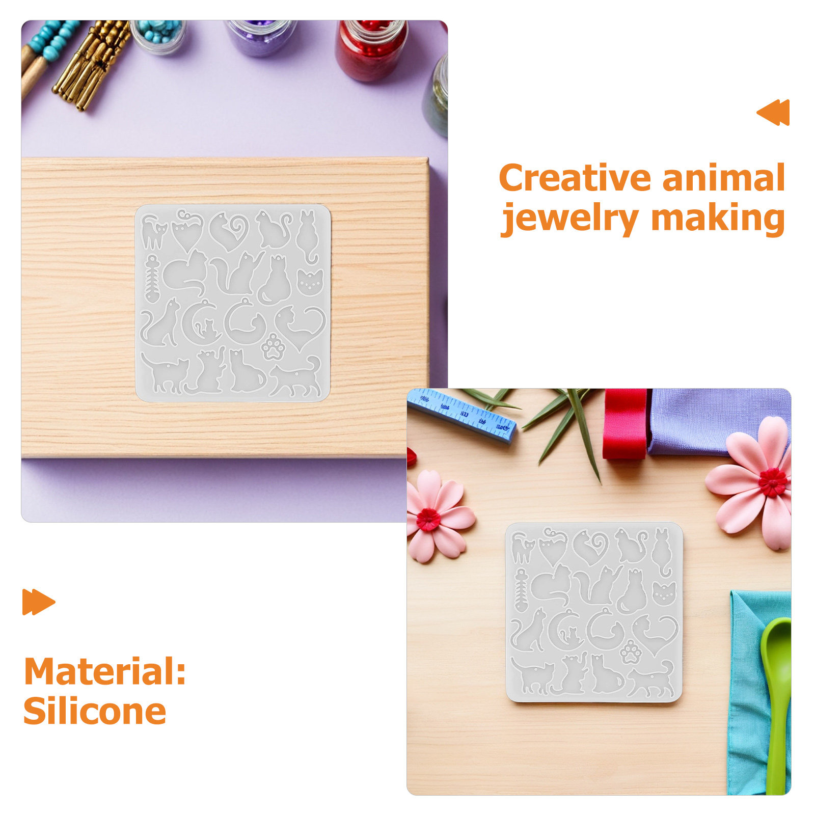 3D 고양이 실리콘 몰드, 레진 귀걸이 목걸이 펜던트  - Resin Art Earrings Kit 리뷰 및 가격