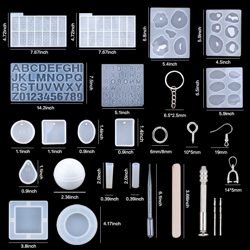 실리콘 수지 금형 키트, 에폭시 수지 주조 금형 세트, - Resin Art Earrings Kit 리뷰 및 가격