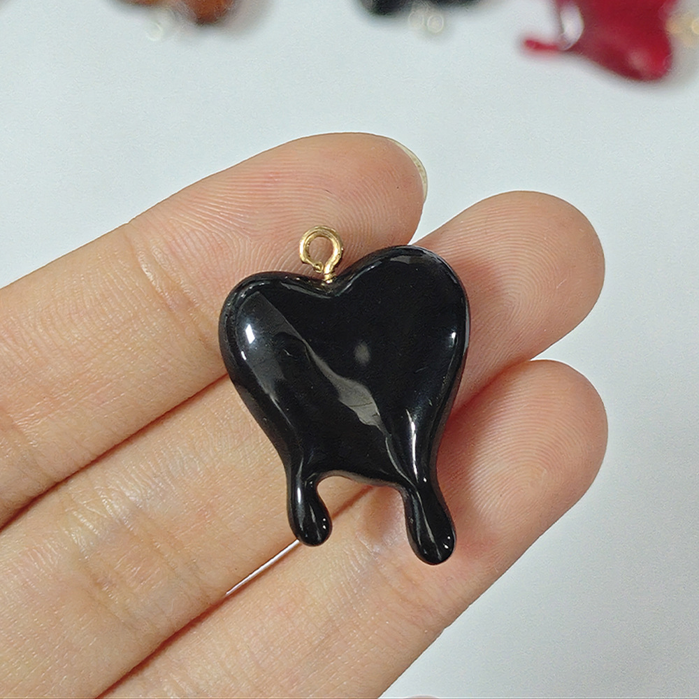 10pcs 드롭 블러드 하트 모양의 수지 참 DIY 귀 - Resin Art Keychain 리뷰 및 가격