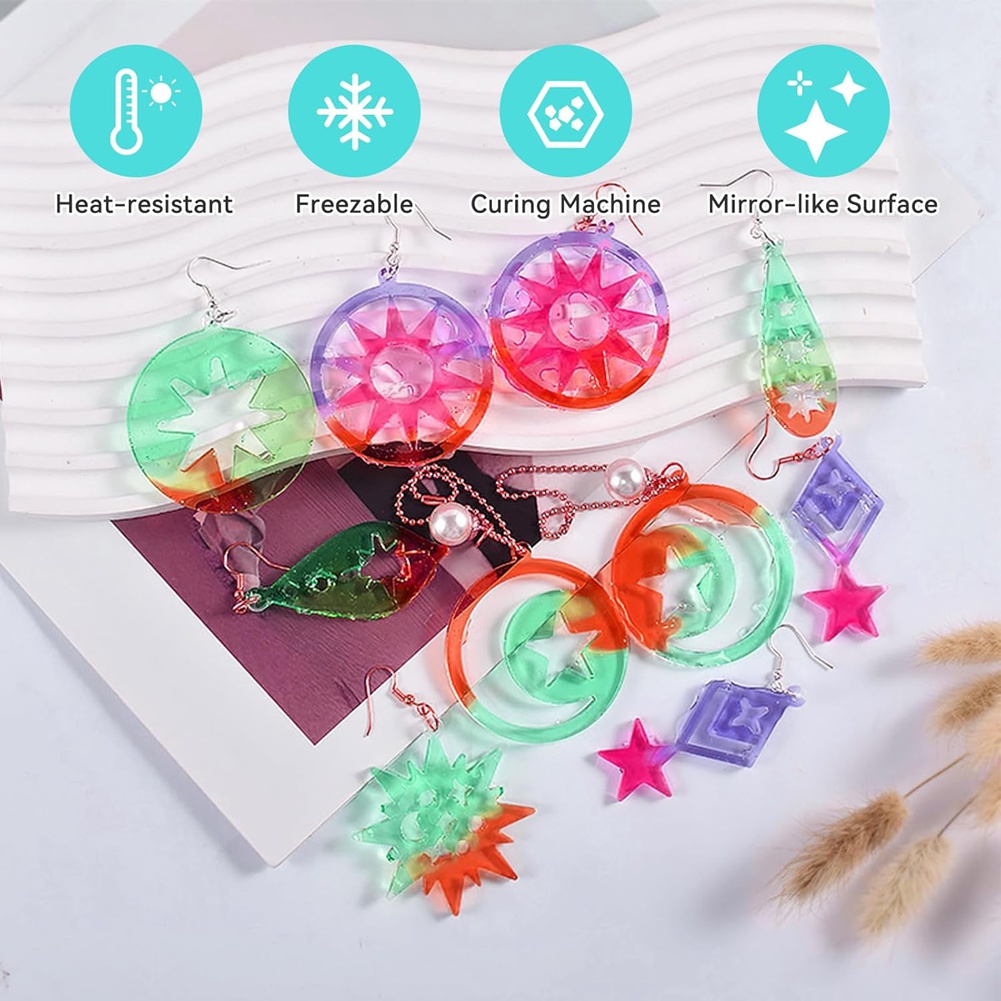 A78I 143개 레진 귀걸이 몰드 키트 실리콘 레진  - Resin Art Earrings Kit 리뷰 및 가격