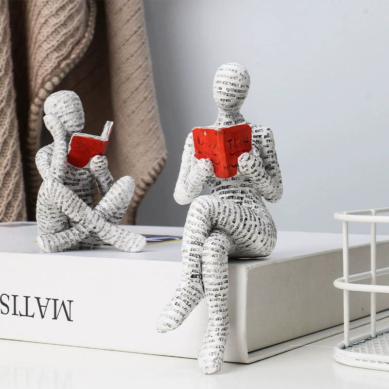 1pc 창의적인 독서용 종이펄프 여성 사상가 수지 조각 - Resin Art Gift For Anniversary 리뷰 및 가격