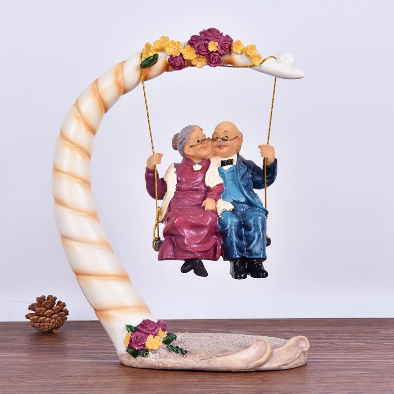 중국식 스윙 노부부 레진 피규어 장식품 결혼기념일 선물 - Resin Art Gift For Anniversary 리뷰 및 가격