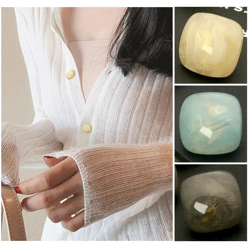 사각형 수지 셔츠 단추 진주 단추 바느질 생크 액세서리 - Pearl Powder Resin 리뷰 및 가격