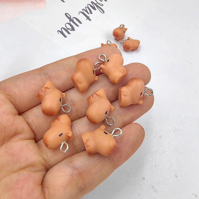 10pcs 귀여운 작은 카피바라 참 장식품 만들기용 인 - Resin Art Keychain 리뷰 및 가격