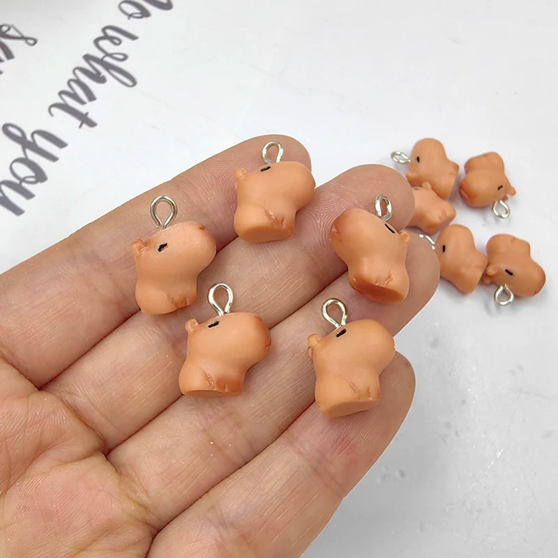 10pcs 귀여운 작은 카피바라 참 장식품 만들기용 인 - Resin Art Keychain 리뷰 및 가격