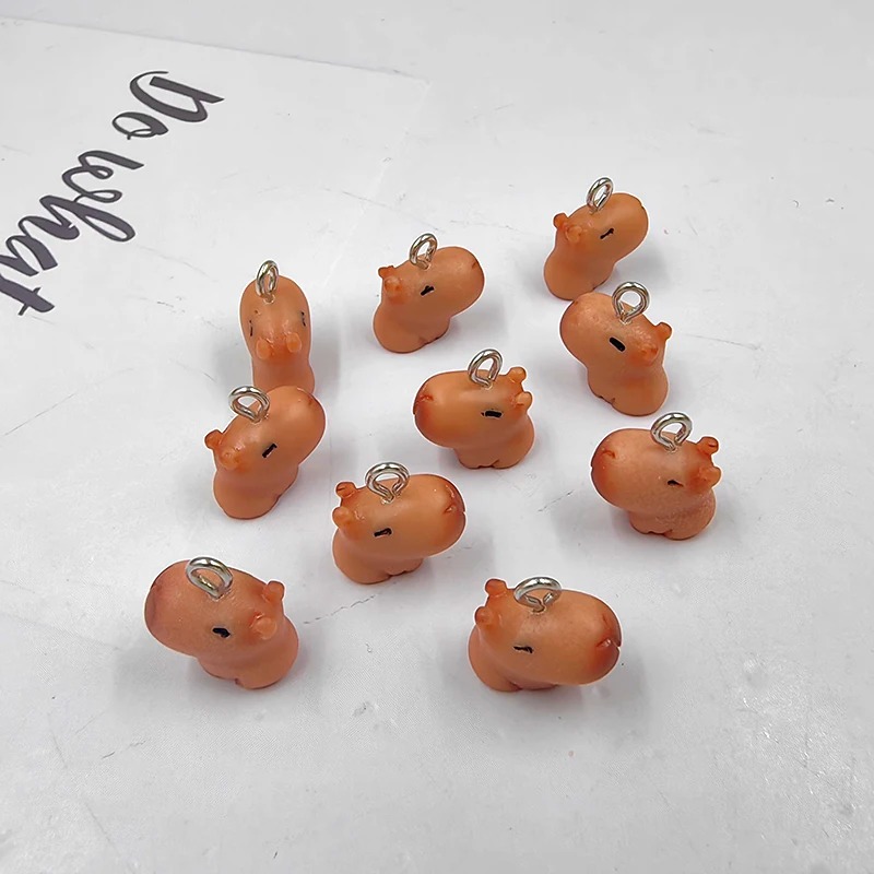 10pcs 귀여운 작은 카피바라 참 장식품 만들기용 인 - Resin Art Keychain 리뷰 및 가격