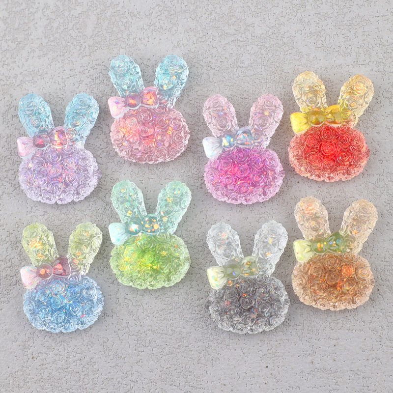 5PCS 18*25mm 빛나는 그라데이션 토끼 수지 카 - Resin Art Keychain 리뷰 및 가격