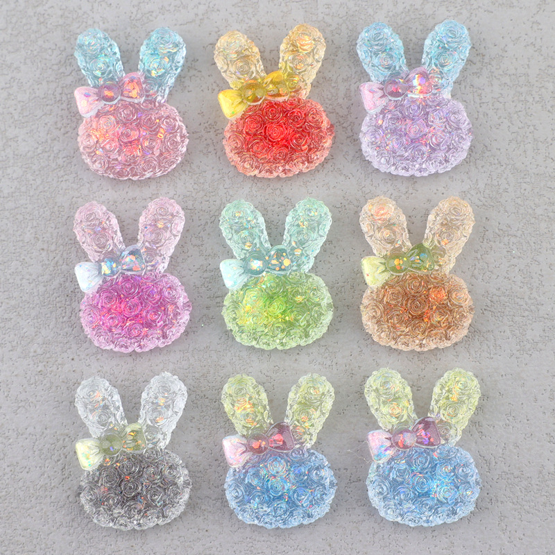 5PCS 18*25mm 빛나는 그라데이션 토끼 수지 카 - Resin Art Keychain 리뷰 및 가격