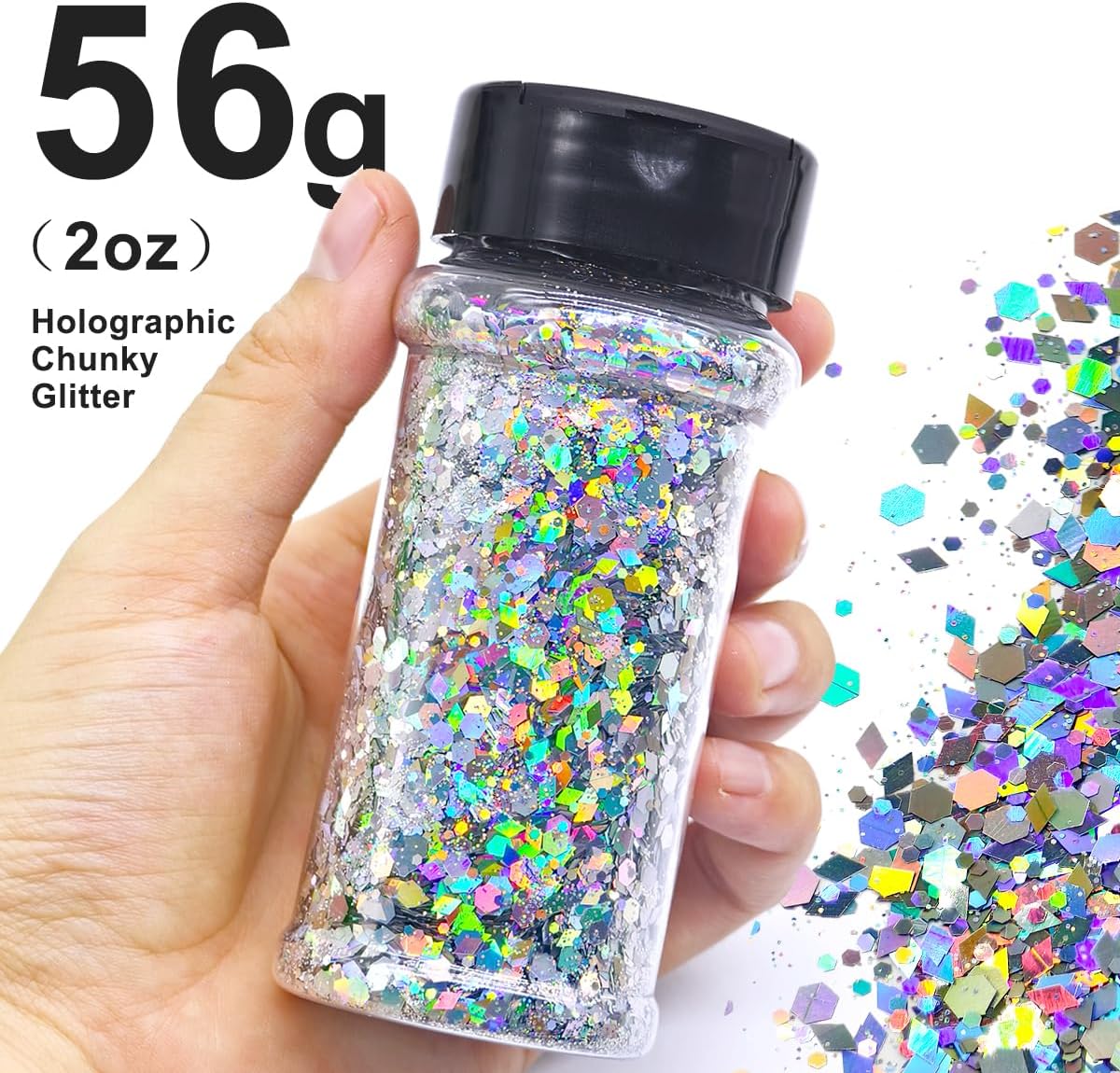 실버 홀로그램 - 공예용 네일 글리터 - 2온스 글리터 - Pearl Powder Resin 리뷰 및 가격