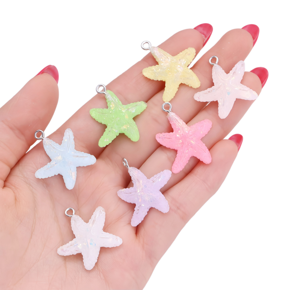 10Pcs 여성을위한 다채로운 수지 불가사리 매력 DI - Resin Art Beach Theme 리뷰 및 가격
