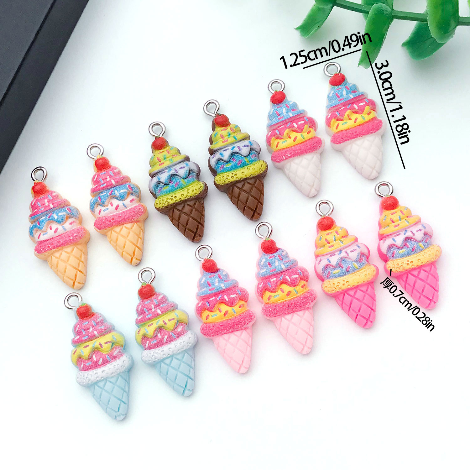 5/12개 수지 딸기 아이스크림 펜던트 세트 - 수제  - Resin Art Keychain 리뷰 및 가격