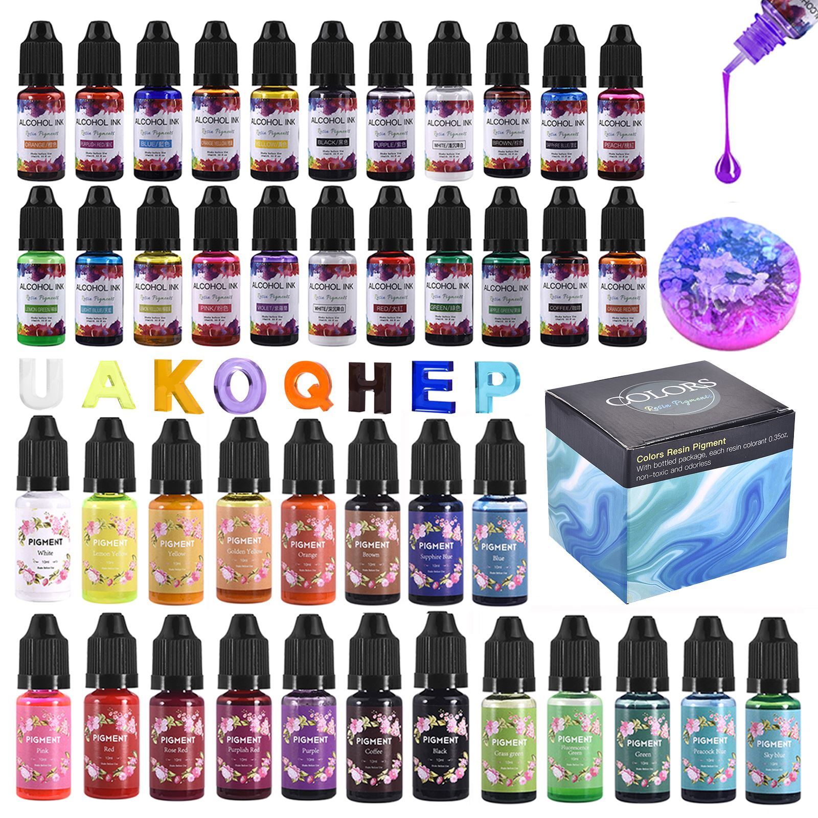 1 세트 수지 안료 키트 아트 잉크 알코올 액체 착색제 - Resin Pigment Alcohol Ink 리뷰 및 가격