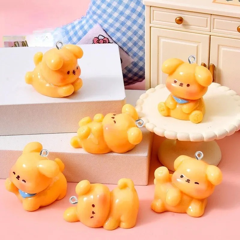 10Pcs 귀여운 만화 개 아크릴 수지 매력 미니 펜던 - Resin Art Keychain 리뷰 및 가격