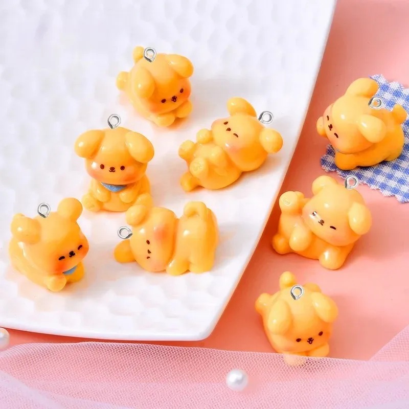 10Pcs 귀여운 만화 개 아크릴 수지 매력 미니 펜던 - Resin Art Keychain 리뷰 및 가격