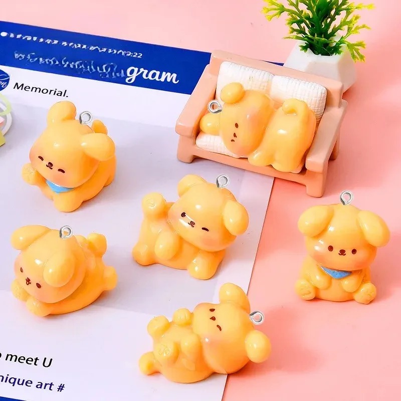 10Pcs 귀여운 만화 개 아크릴 수지 매력 미니 펜던 - Resin Art Keychain 리뷰 및 가격