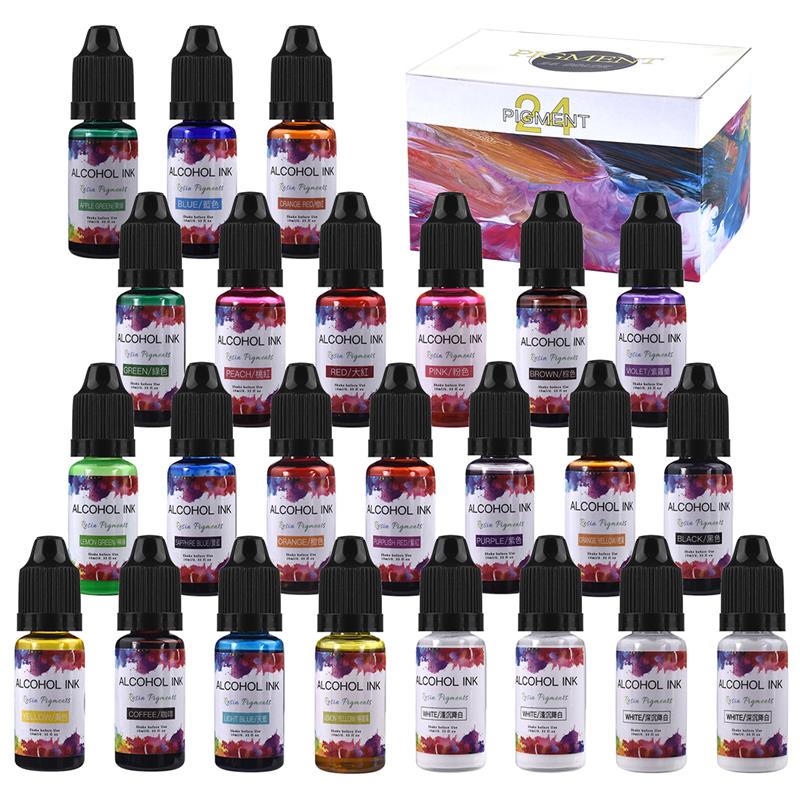 에폭시 수지 안료 키트 아트 잉크, 알코올 액체 착색제 - Resin Pigment Alcohol Ink 리뷰 및 가격